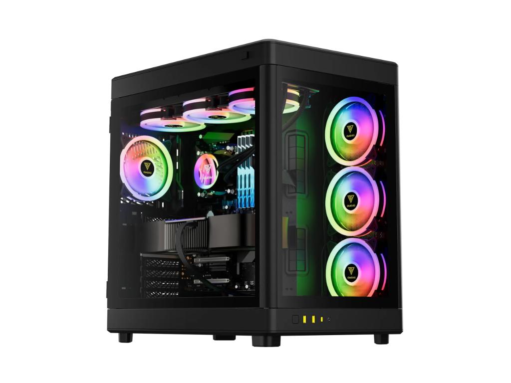 LC Power Kucište Gamdias Neso P1 Full Tower/E-ATX/ATX/Micro-ATX/Mini-ITX/bez napajanja/kaljeno staklo/crna