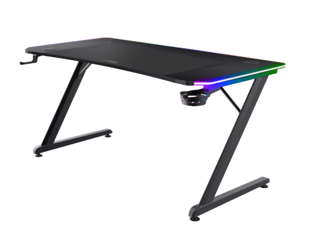 Trust GXT710 Luminus Pro RGBgaming sto, wireless punjač,120x60x74 cm, crni
