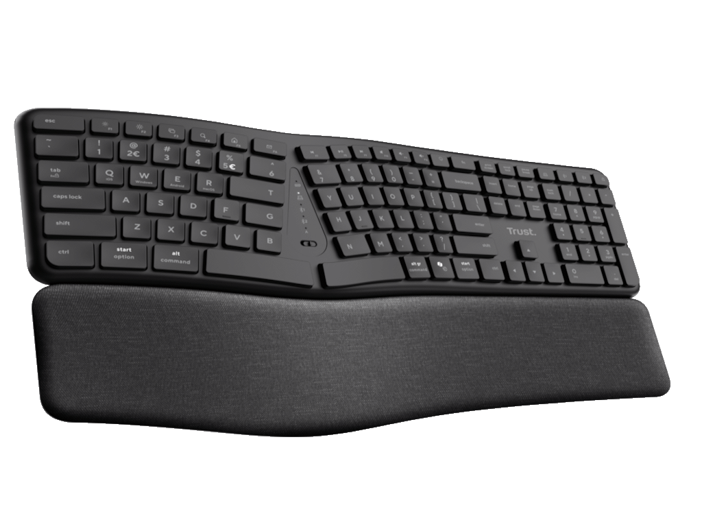 Trust Tastatura  KEYRA ERGO MULTI WRLS KEYBOARD US