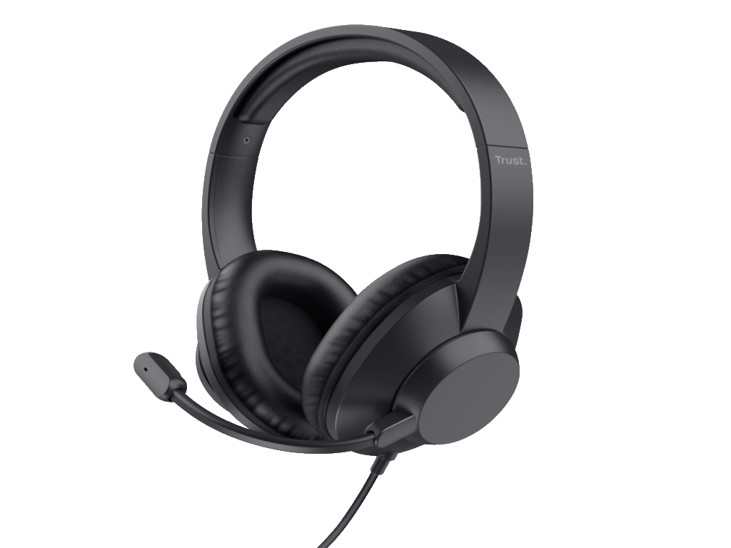 Trust Slušalice  AYDA MAX USB HEADSET/USB-C, USB-A/crna