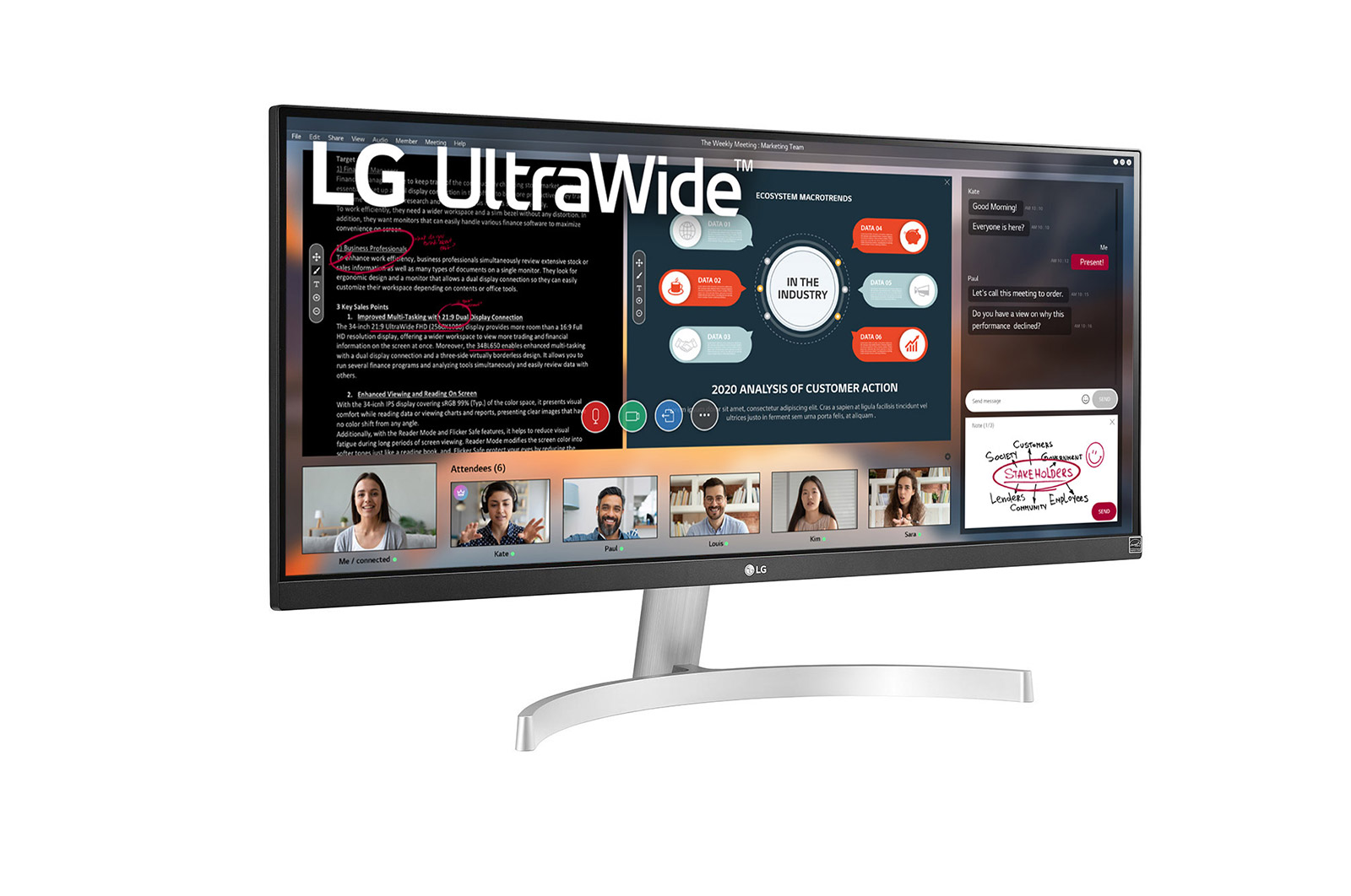 LG 29" monitor 29WN600-W