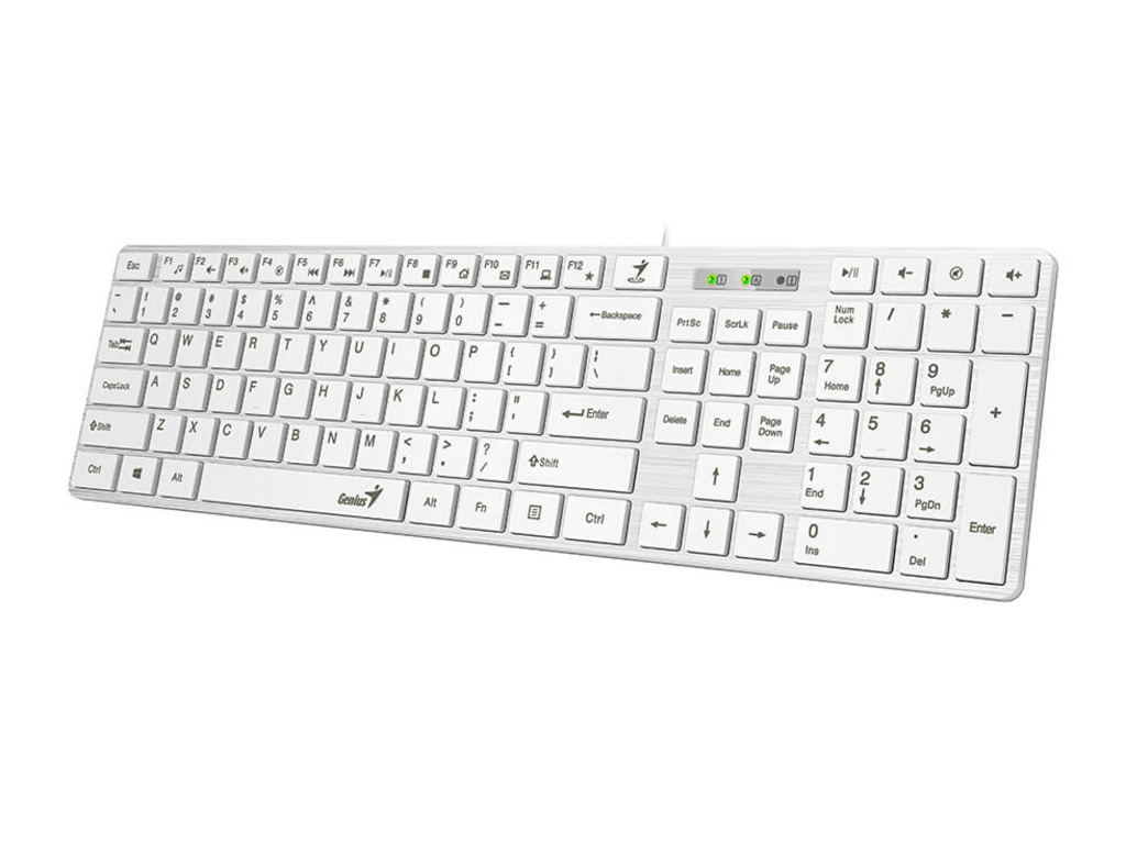 Genius SlimStar 126 tastatura  USB veza, low-profile tipke, bijela