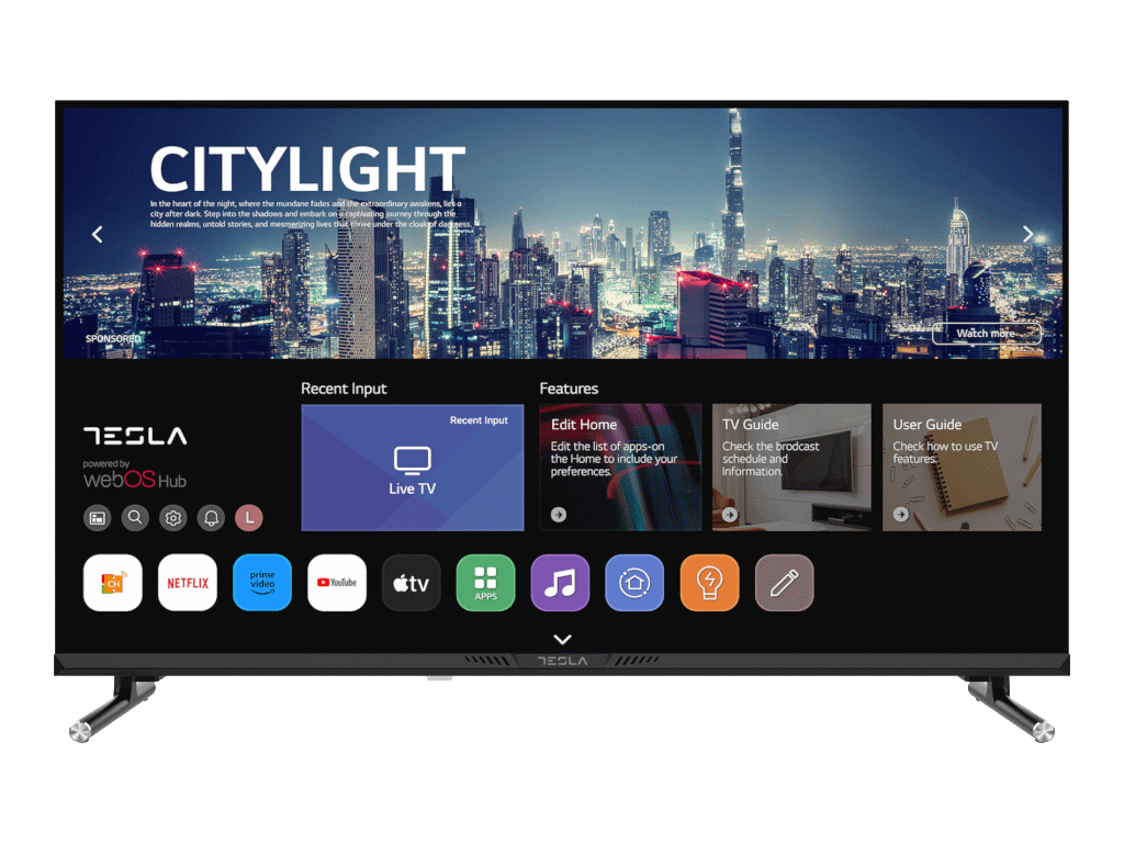 TESLA TV 32E645BHW HD WebOS Miracast-AirPlay Box Zvucnici 2x10W
