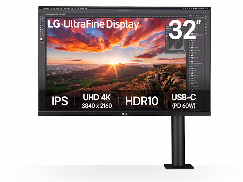 LG Monitor  ERGO 32UN880K-B 31.5"/IPS/3840x2160/60Hz/5ms GtG/HDMIx2,DP,USB/pivot,visina/VESA/zvucnici