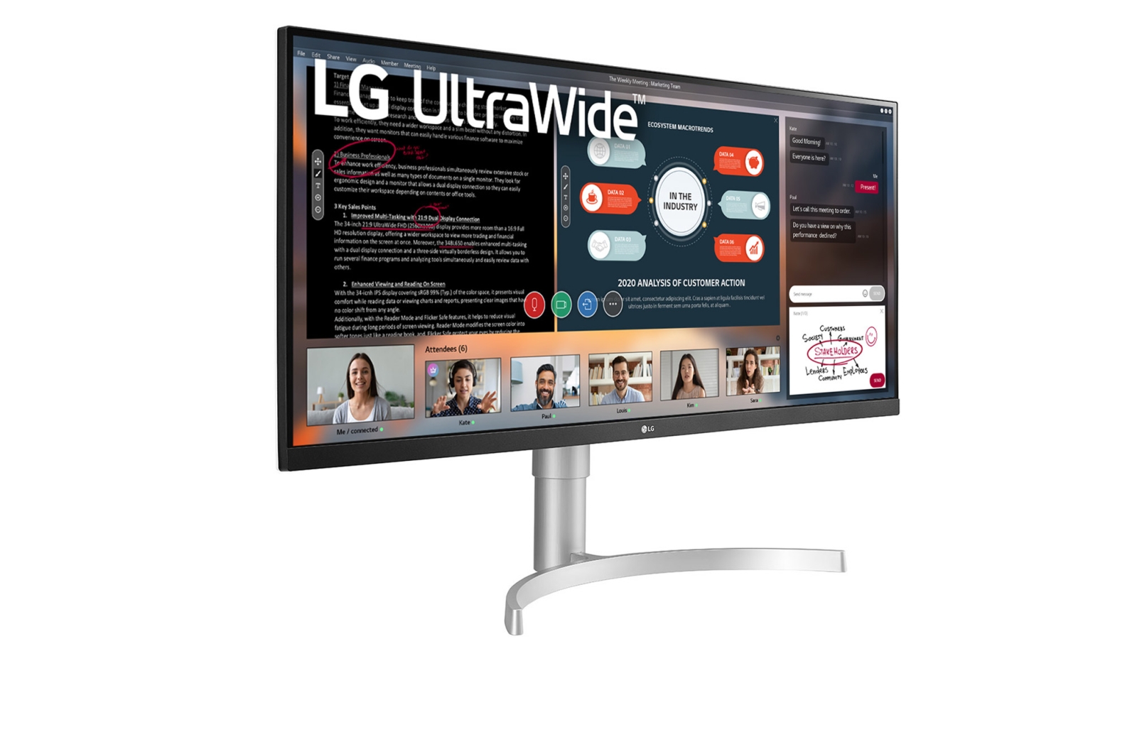 LG 34" monitor 34WN650-W