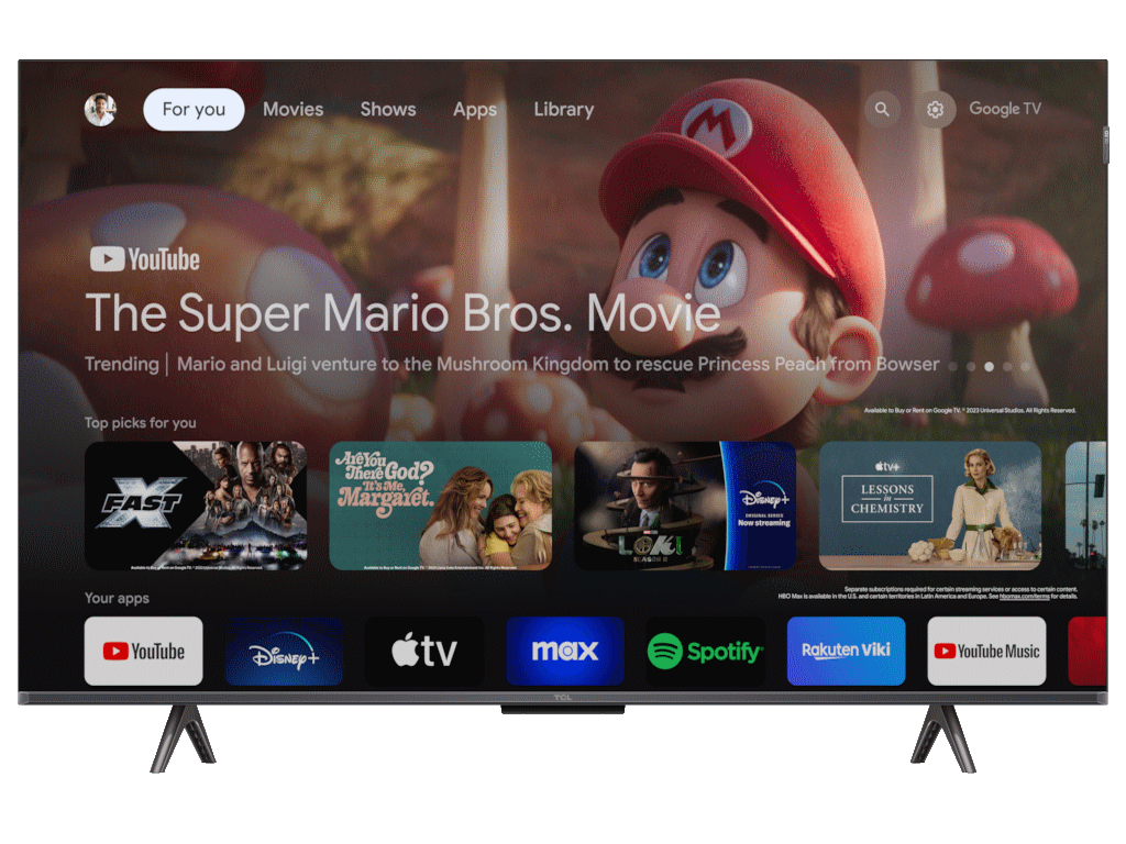 TCL 43"C655 4K QLED TVMotion Clarity 120HZ Google TVHDMI 2.1; 2.0 ONKYO Dolby Atmos