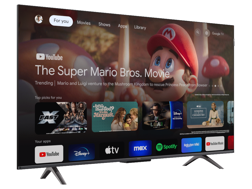 TCL 43"C655 4K QLED TVMotion Clarity 120HZ Google TVHDMI 2.1; 2.0 ONKYO Dolby Atmos