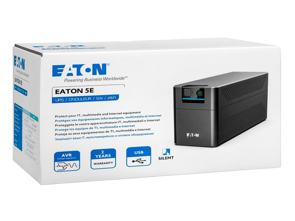 Eaton 5E Gen2 UPS USB DIN700VA 360W Line-Interactive  Input:Schuko,Outputs:2 DIN,Tower,AVR