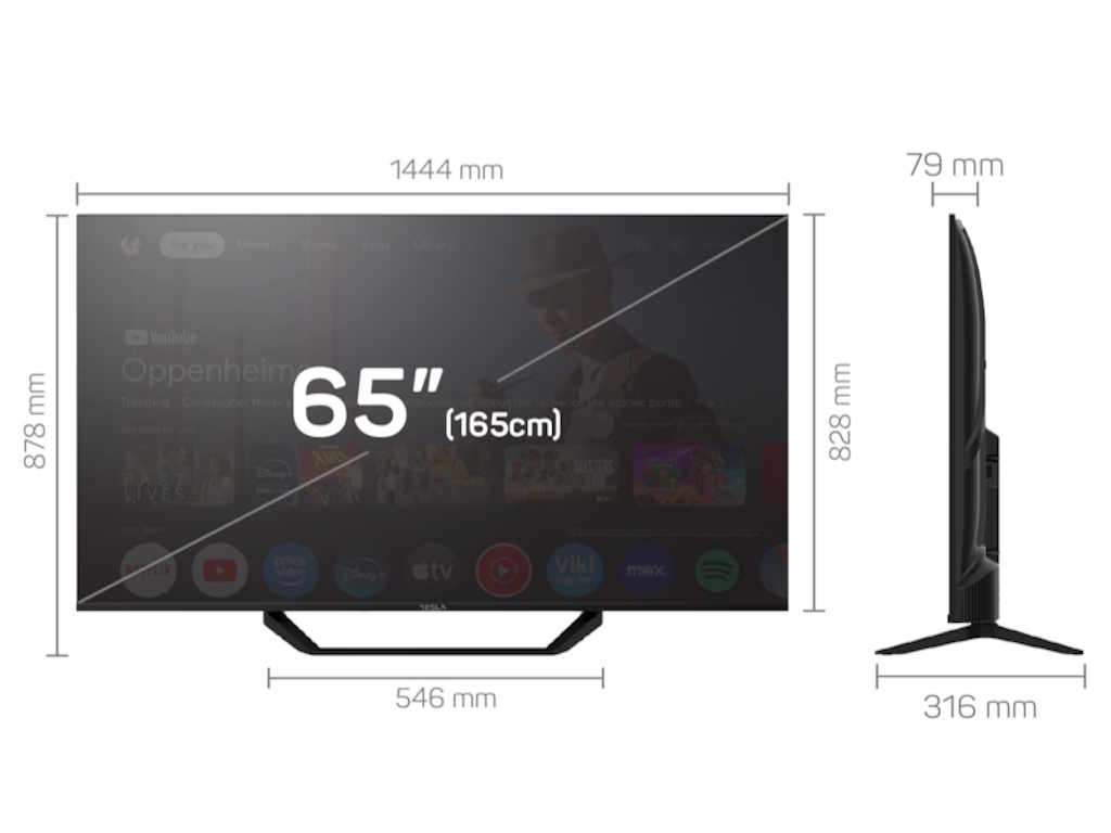 Tesla Televizor  65E655BUS/D-LED/65"/UHD/Smart/Google TV/crna