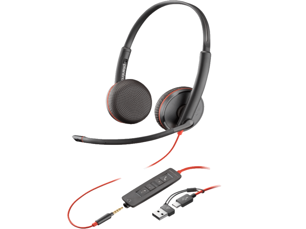 HP PSG Slušalice HP Poly Blackwire 3225 Stereo USB-C Headset +3.5mm Plug +USB-C/A Adapter/8X229AA/crna
