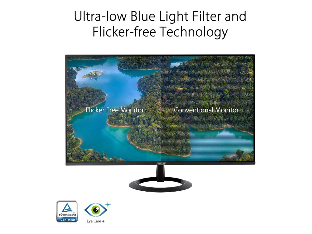 Asus 24" VZ24EHF Eye Care 1ms23.8"IPS,FHD,250cd,100Hz,HDMI,Gaming, Tilt +23-5.VESA 75x75, crna boja