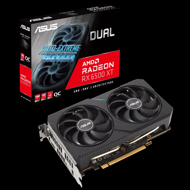 ASUS VGA DUAL RX6500XT 4GB GDDR6 HDMI/DP