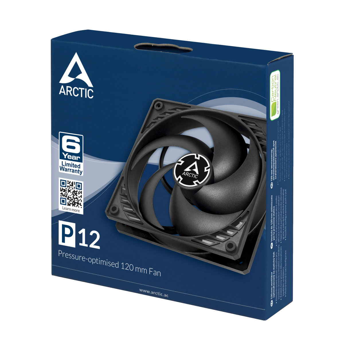 Arctic Case Fan P12 (Black)Pressure-optimised 120 mm Fan