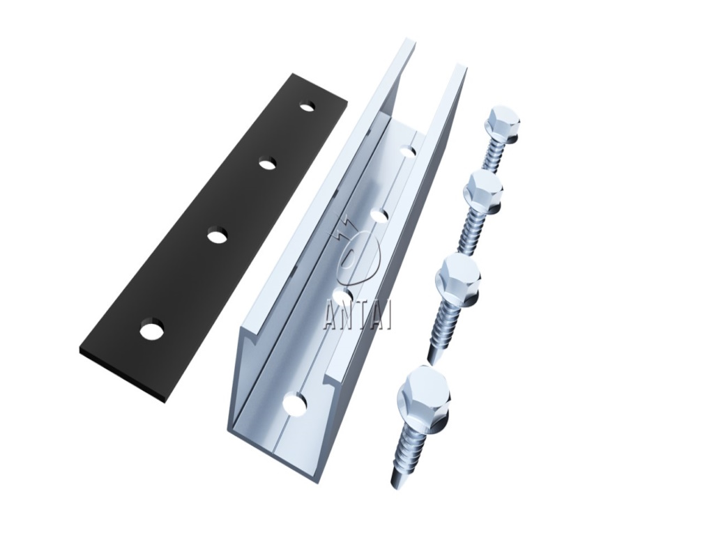 Konstrukcije za SE ANTAI za trapezni lim, mini rail, 150mm, set za 6 panela, univerzalne klampe