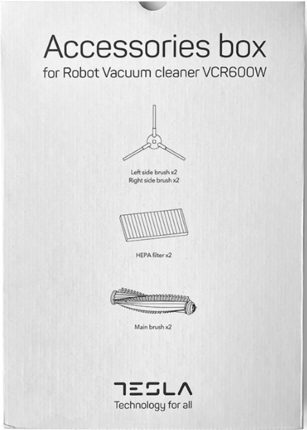 TESLA Dodaci za R.Us. AP600VCR2x glavne četke, 2x HEPA filt; po 2x lijve i 2x desne bočne četkice