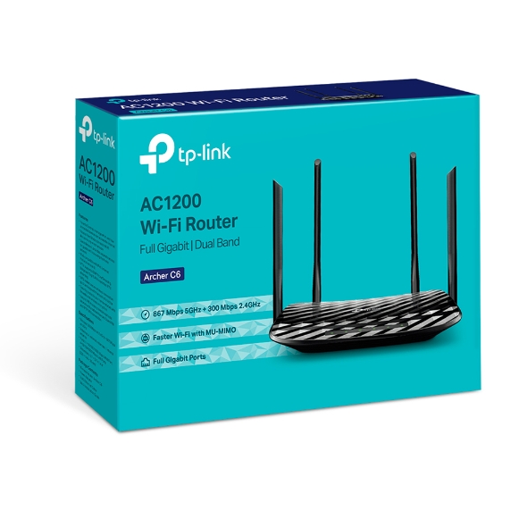 TP-Link ARCHER C6 AC1200Mesh Wireless MU-MIMO WiFiGigabit Router