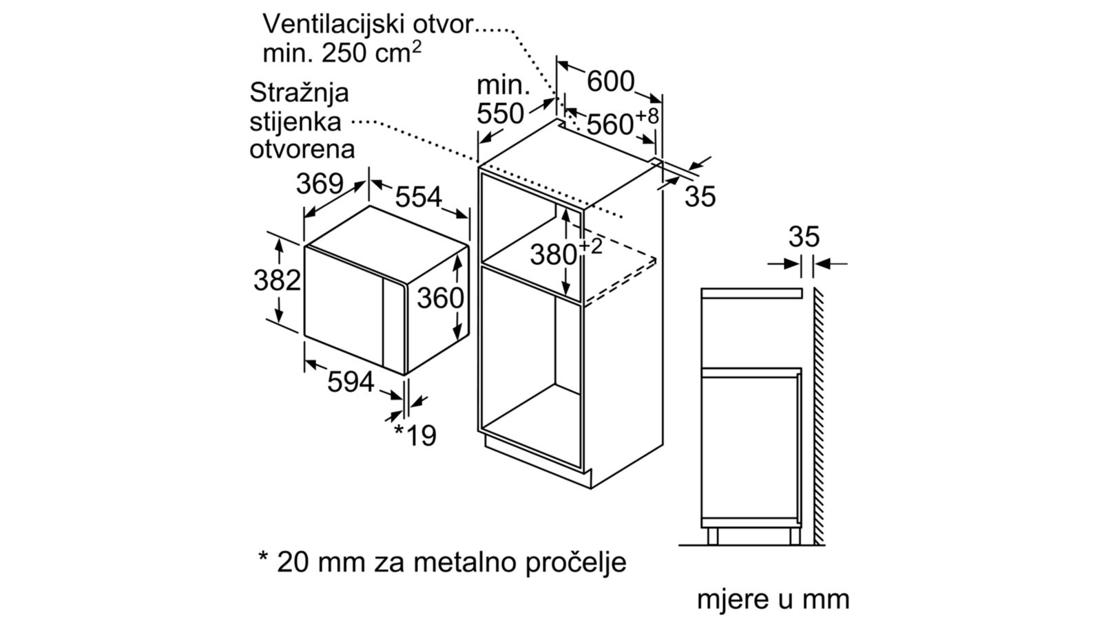 BOSCH mikrovalna Serie 6| CRNA, 900W, Autopilot 7, 25L; Lijevo otvaranje, CN