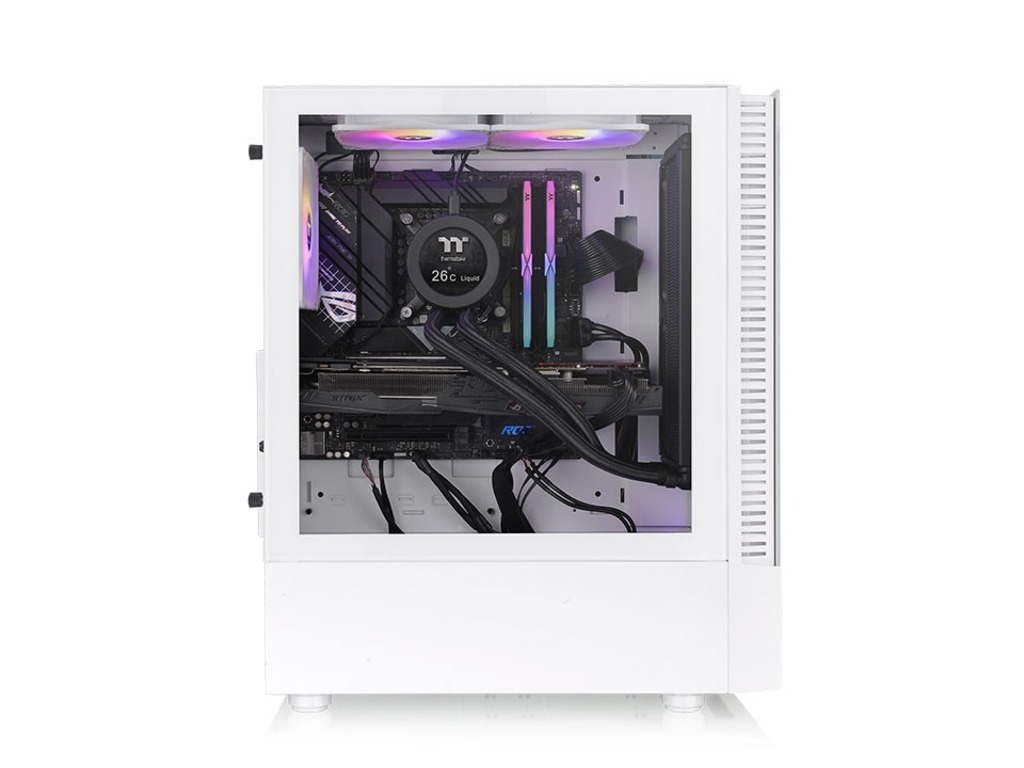 Thermaltake View 200 ARGB Snow Mid tower, tempered glass, 3x 120mm ARGB Lite fan