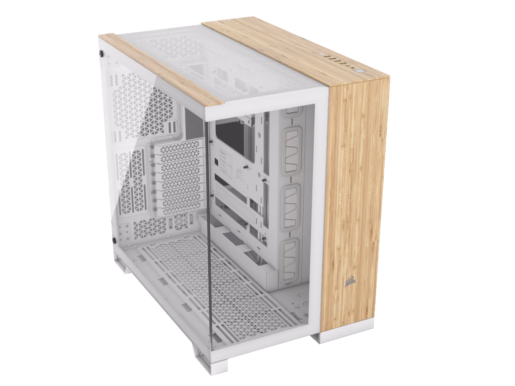 Corsair Kucište  6500X Mid-Tower/dve komore/kaljeno staklo/bez napajanja/bela/bambus drvo