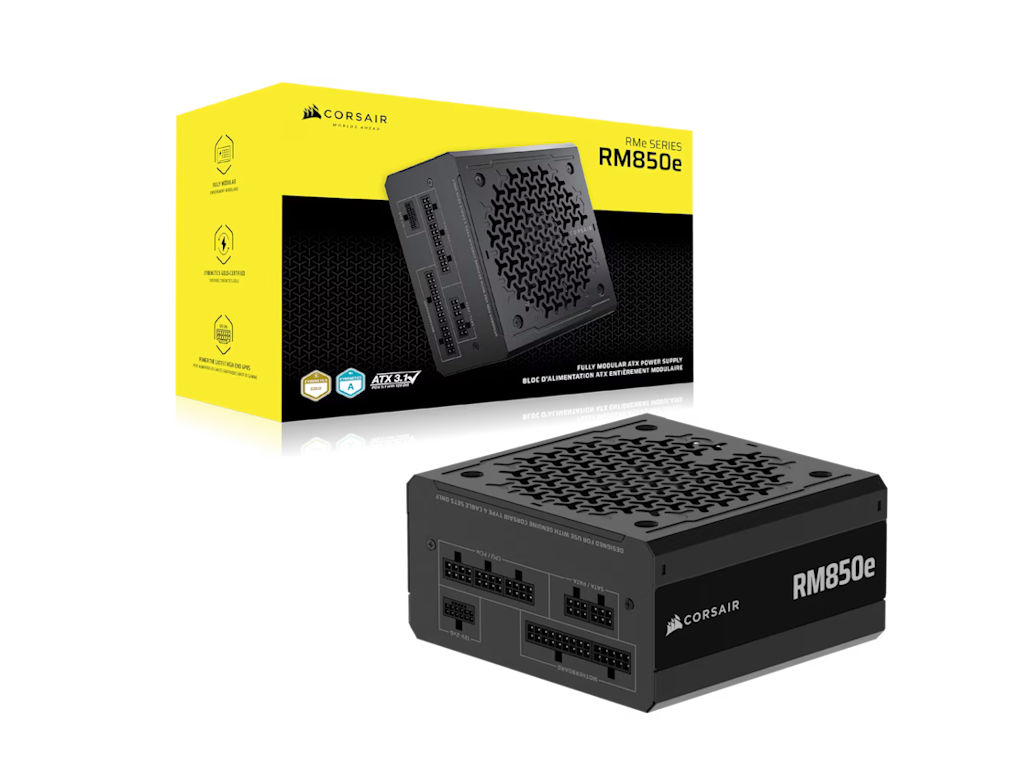Corsair Napajanje RM850e 850W/ATX 3.1/PCIe 5.1/80+GOLD/modularno/crna