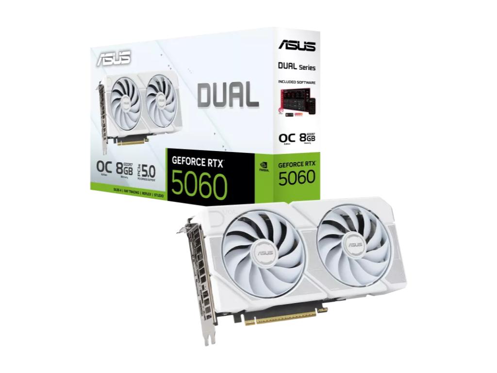 Graficka karta ASUS DUAL RTX 5060 NVD/8GB/GDDR7/128bit/bela