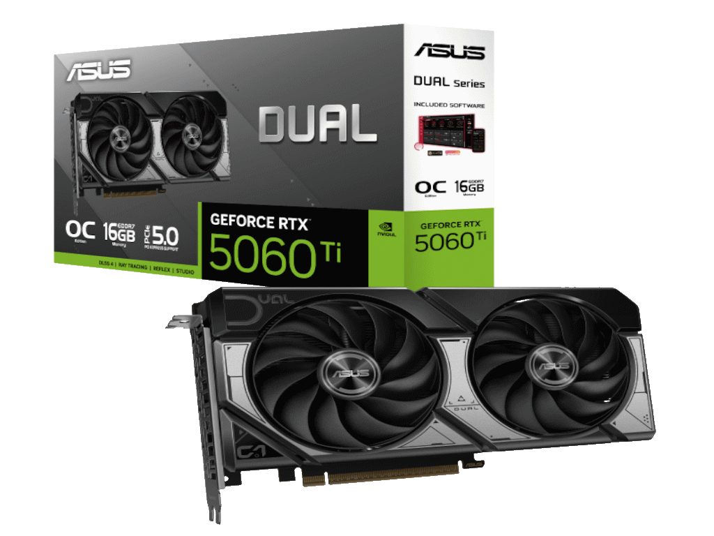 Graficka karta ASUS DUAL RTX 5060 TI NVD/16GB/GDDR7/128bit/crna