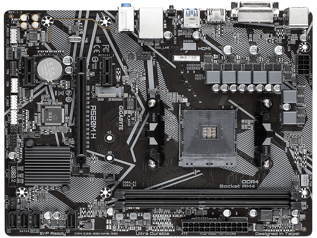 Gigabyte MB A520M HAM4/2xDDR4/1xM.2/4xSATA6xUSB/HDMI/DVI/microATX