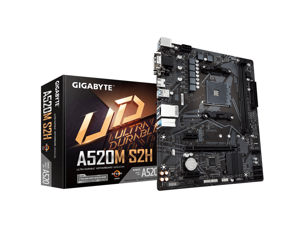 Gigabyte A520M S2H 1.2;AM4; 2xDDR4; M.2, 4xSATA;VGA, DVI, HDMI; 6xUSB; mATX;