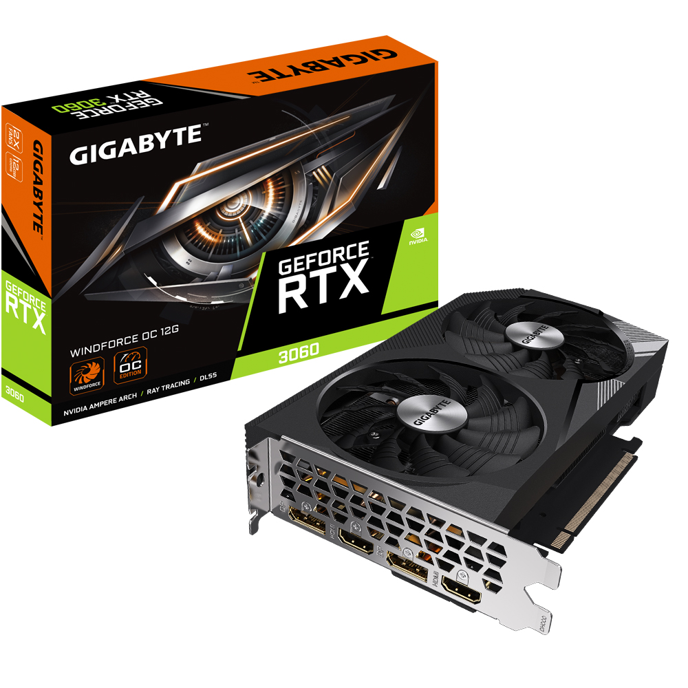 Gigabyte RTX 3060 WF OC 12GB[GV-N3060WF2OC-12GD]12GB; 2xDP, 2xHDMI;