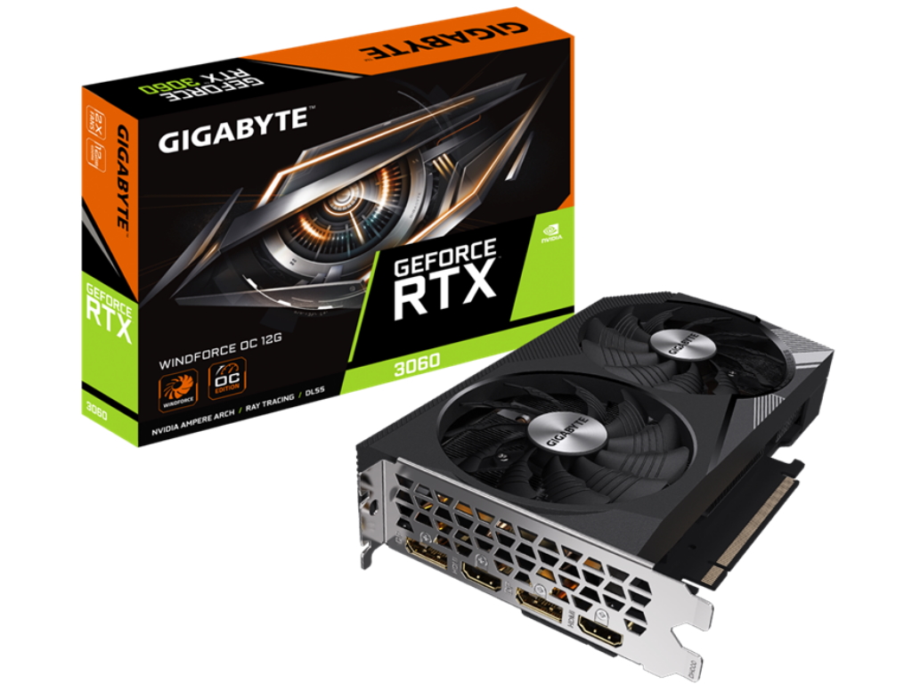 Gigabyte RTX 3060 WF OC 12GB[GV-N3060WF2OC-12GD]12GB; 2xDP, 2xHDMI;