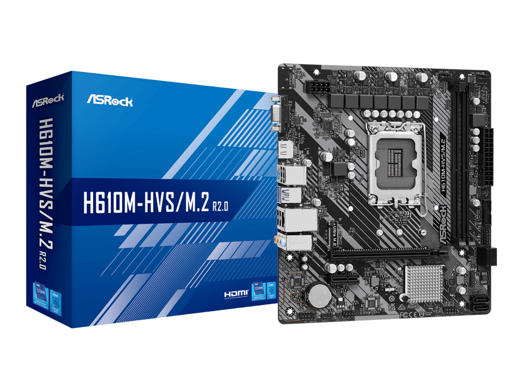 ASROCK MB H610M-HVS/M.2 R2.0Intel H610;2xDDR4;VGA,HDMIM.2;4xSATA3;6xUSB;micro ATX