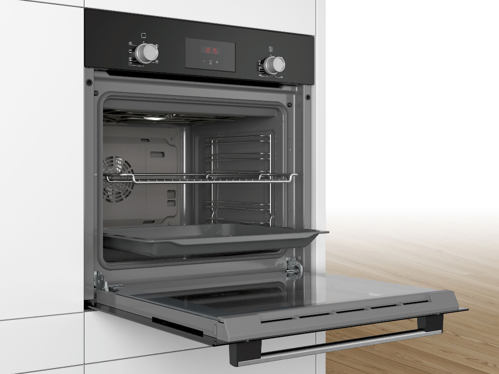 BOSCH Pećnica Serie 2| CRNA, 66l, 6 načina pečenjaEcoClean Direct