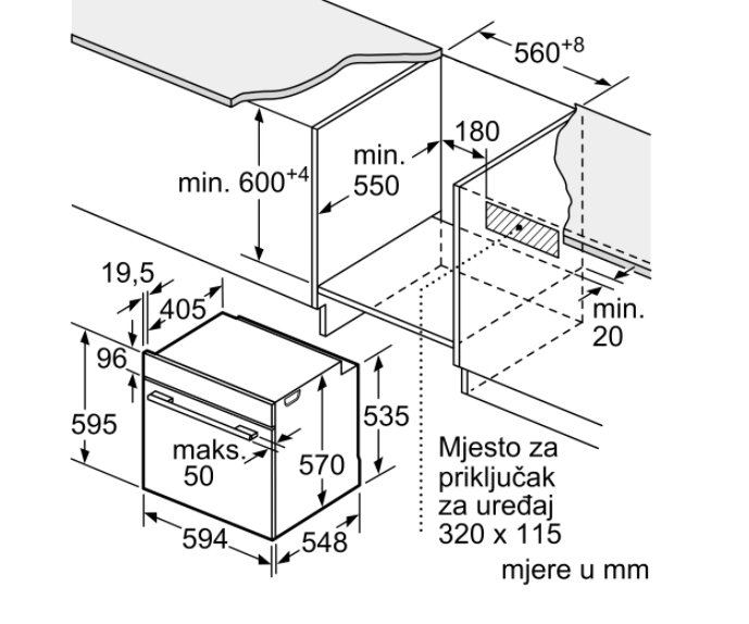 BOSCH pećnica  Serie 6| CRNA, A, EcoClean, AutoPilot 10, VODILICA, 71L, 7 Programa, ES