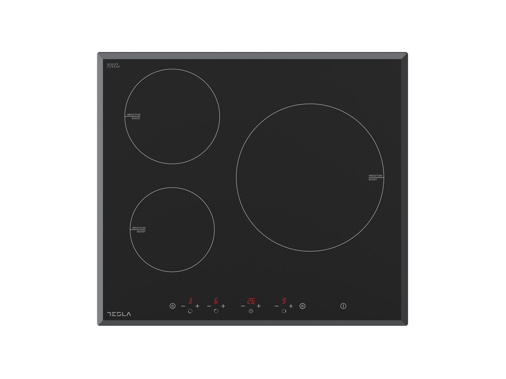 TESLA Ugradbena ploča HI6300MBIndukcijska; Schott Ceran;3 zone; Booster; 9 nivoa snage; 7000 W