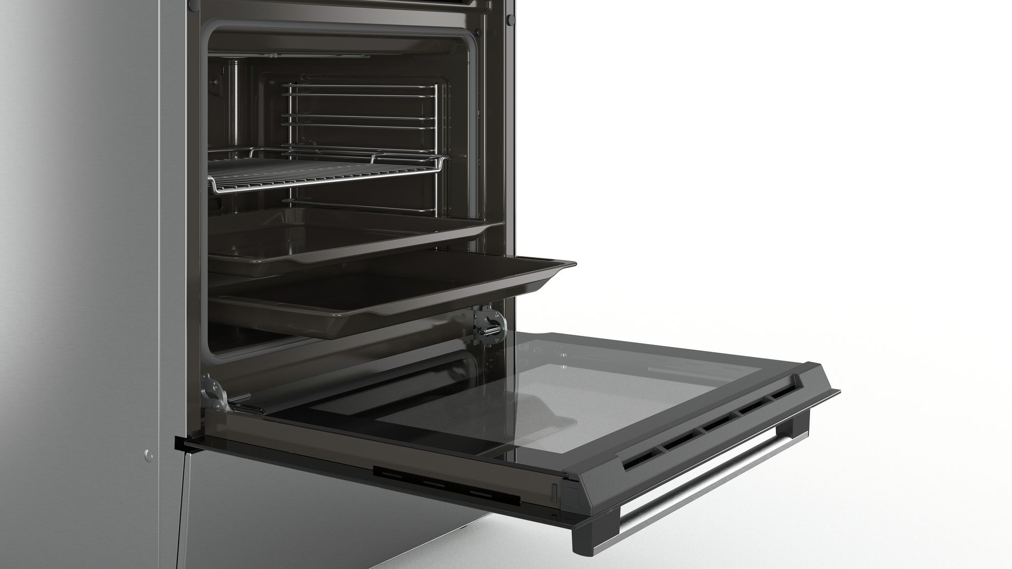 BOSCH električni štednjak Serie 2|, A, 66L,ravna ploča INOX, 7 programa, 3D HotAir,