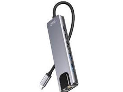 XO USB Type-C Multi-hub 6in1 HDMI 4K, 1x USB 3.0, 1x USB 2.0, USB-C, RJ45, 2x PD