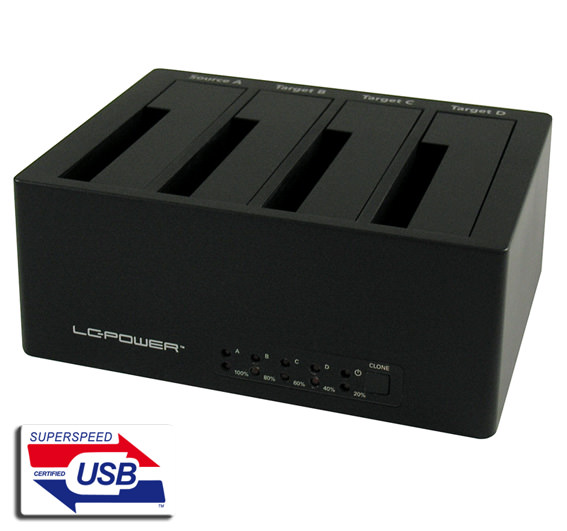 LC-Power LC-DOCK-U3-4BHDD docking station2,5"/3,5" SATA HDDs/SSDs