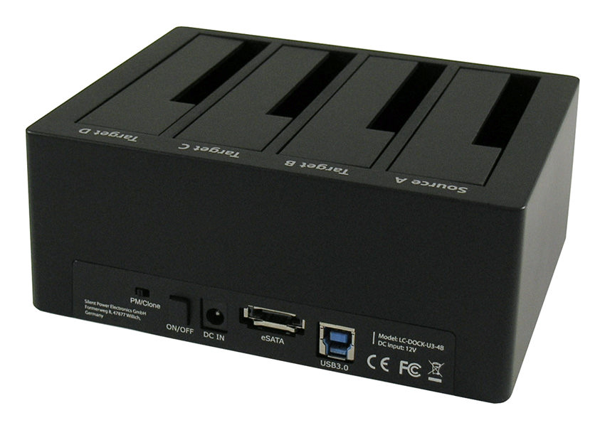 LC-Power LC-DOCK-U3-4BHDD docking station2,5"/3,5" SATA HDDs/SSDs