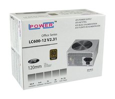LC-Power PSU 600W 12cmOffice Series LC600-12 V2.316xSATA,2xPCIe,Active PFC,80+Bronze
