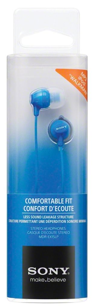 Sony slušalice EX15 plaveIn-Ear BlueSmartphone Mic and Control