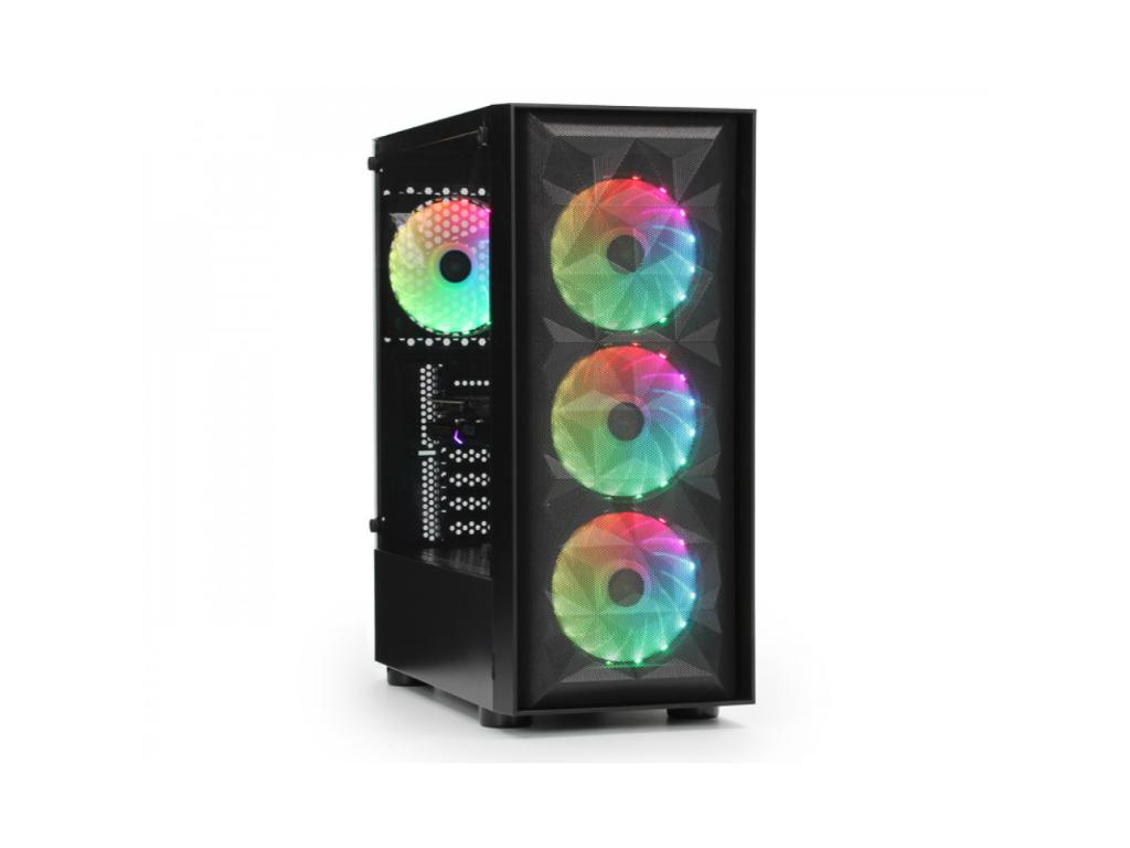 Igmax Kucište IG-MAX  N1907 OCTAGON 4F Mid Tower/ATX/Micro ATX/Mini ITX/RGB/bez napajanja/crna
