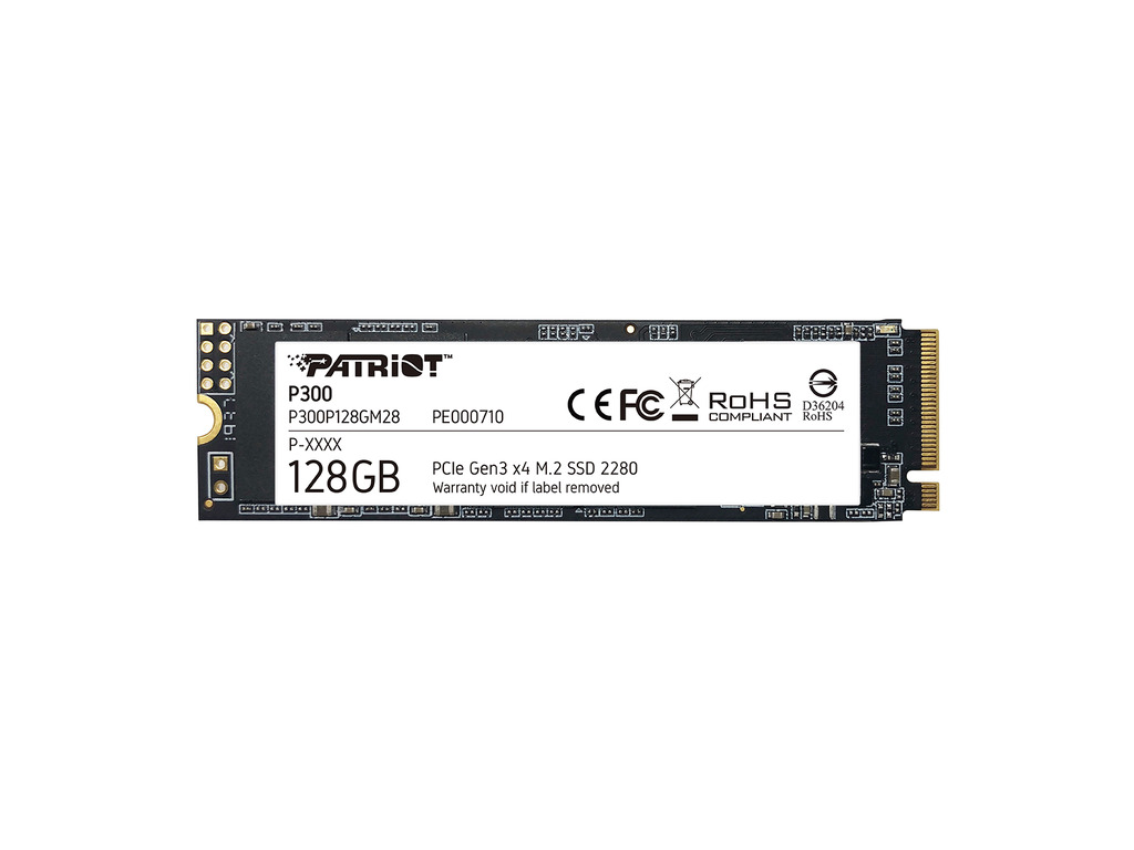 Patriot SSD 128GB, M.2;2280 PCIe Gen3 x 4, NVMe 1.3R/W: 1700/1100 MB/s