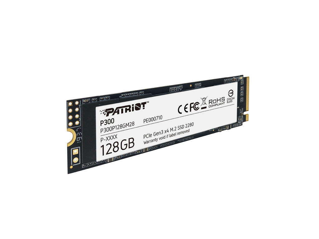 Patriot SSD 128GB, M.2;2280 PCIe Gen3 x 4, NVMe 1.3R/W: 1700/1100 MB/s