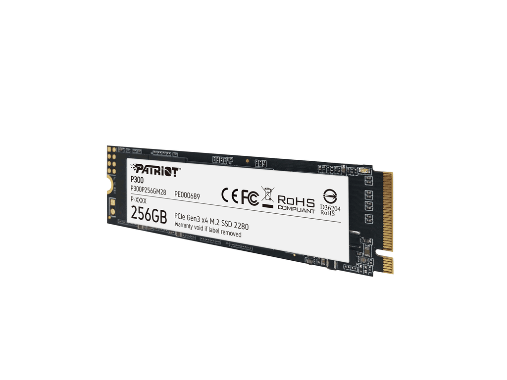 Patriot SSD 256GB M.2;P300 M.2 PCIe Gen 3 x4up to R/W : 1700/1100MB/s