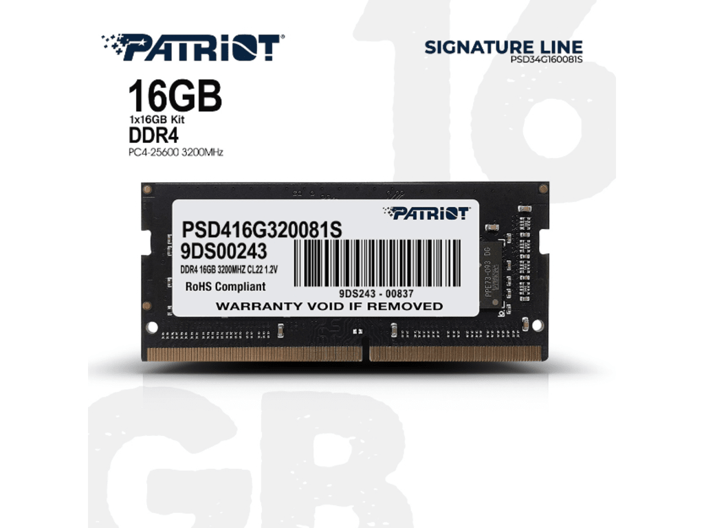 Patriot RAM 16GB 3200MHz SODIM