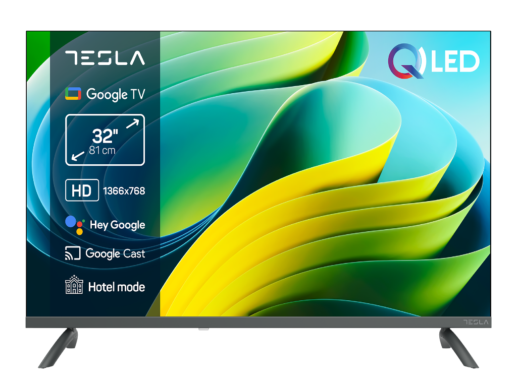 TESLA TV QLED Q32E665GHS HD  Powered by Google TV