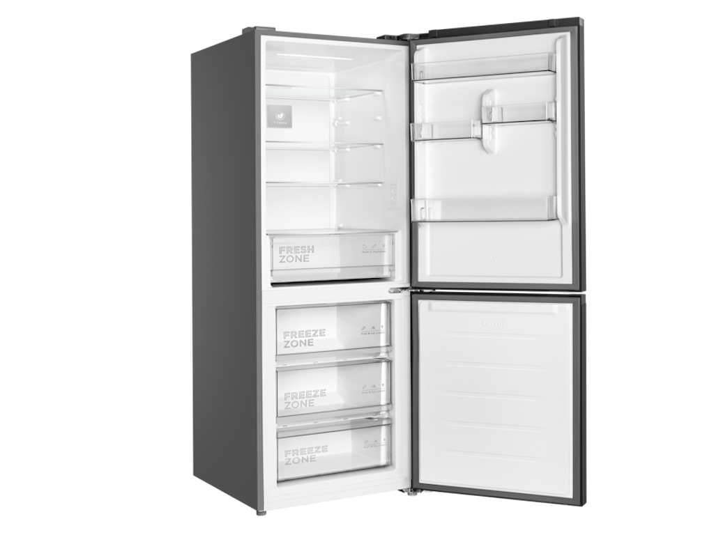 TCL Frižider  RF340BSE0EE/samostojeci/kombinovani/Total No Frost/E/340L/185x59,5x66cm/siva