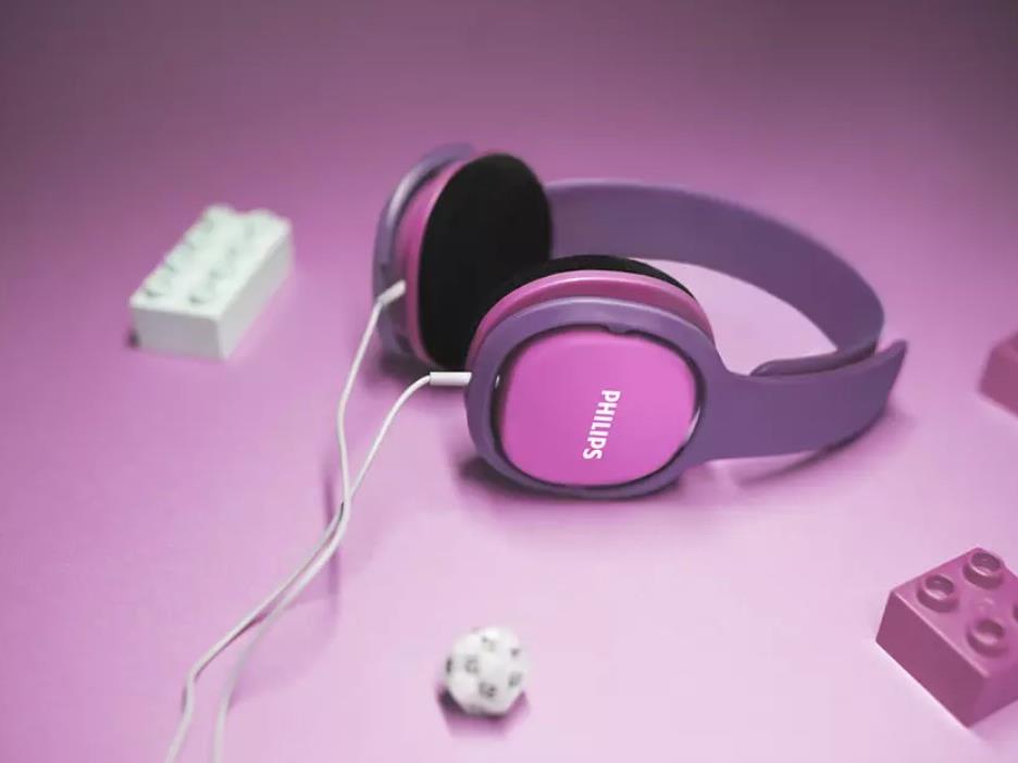 Philips  SHK2000PK dječije sl, žičane slušalice, boja pink, sa ograničenjem glasnoće do 85dB