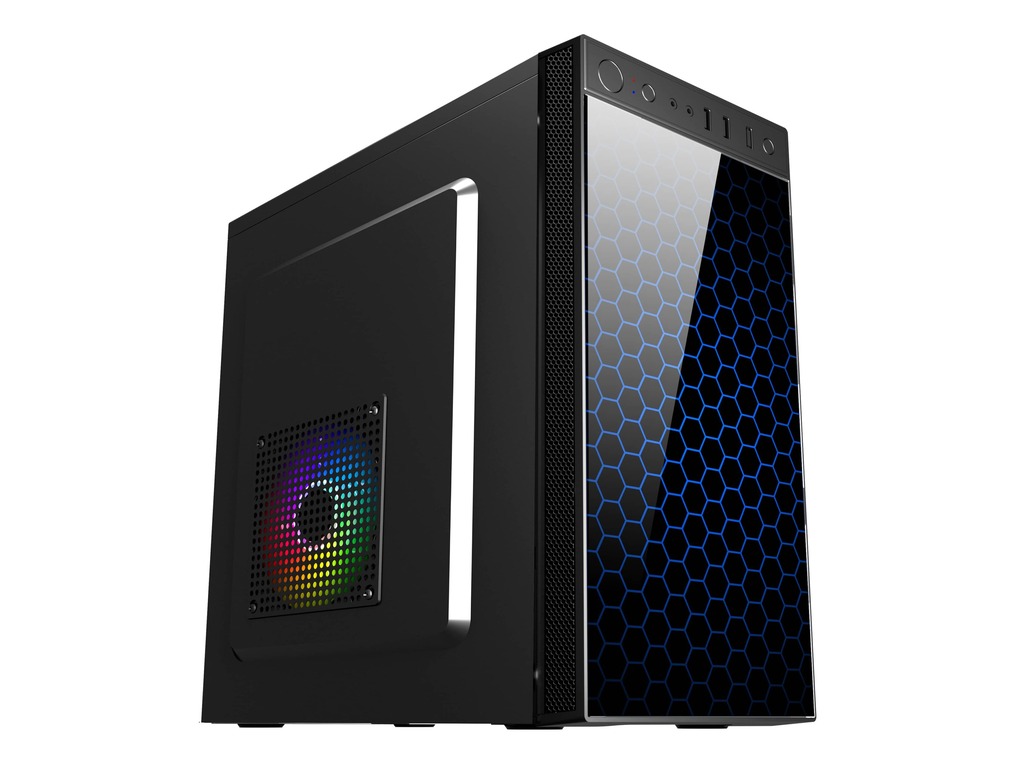 Spire case TRICER 1415 420WMicro ATX, 12cmtempered front glass, USB 2.0, USB 3.0