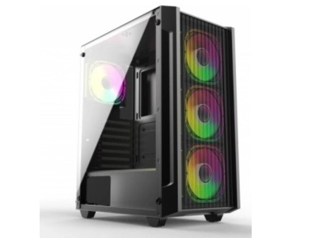 Igmax Kucište IG-MAX T2656-3RGB PATROL Mini Tower/ATX/Micro-ATX/DTX/Mini-DTX/Mini-ITX/bez napajanja/crna